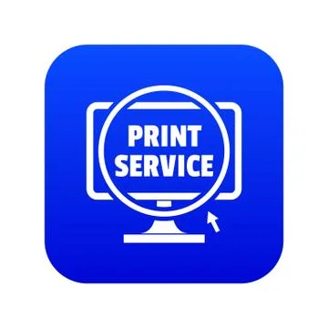 Print service icon blue vector Ilustración de archivo