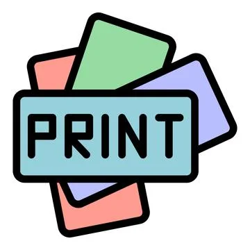 Print service icon vector flat 스톡 일러스트