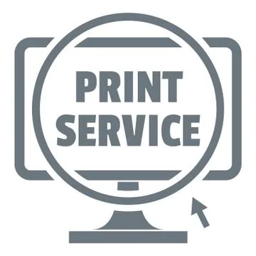 Print service logo, simple style Stockillustratie