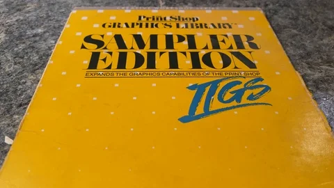 Print Shop Sampler Edition for Apple IIGS desktop publishing software from Stock Footage 123906827