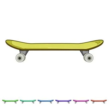 Print skate board cartoon vector graphic Illustration