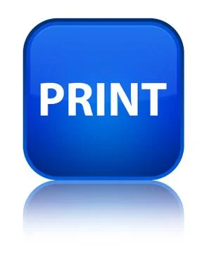Print special blue square button Stock Illustration