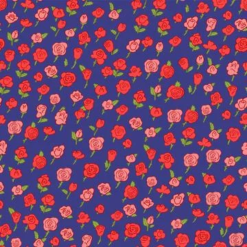 Print with spring flowers. Vector seamless floral pattern. Floral design fo.. Stock Illustration