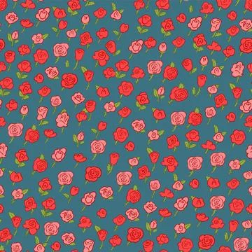 Print with spring flowers. Vector seamless floral pattern. Floral design fo.. Stock Illustration