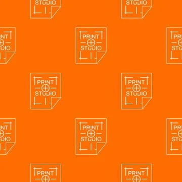 Print studio pattern vector orange Illustrazione stock