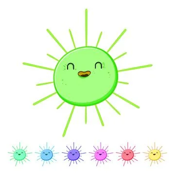 Print sun character cartoon vector graphic Ilustración de archivo