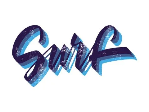 Print for T-shirt surf. Vector illustration. Hand lettering. Stock Illustration