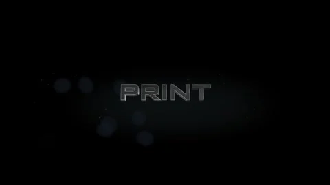 Print title metal text on black alpha channel background Stock Footage 295908604