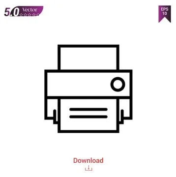 Print vector icon. Best modern, simple, isolated, flat icon for website desig Illustrazione stock