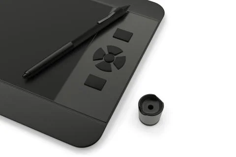Print vector illustration black drawing tablet isolate Stock Illustration