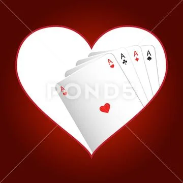 Print vector illustration Playing cards four aces background casino ...