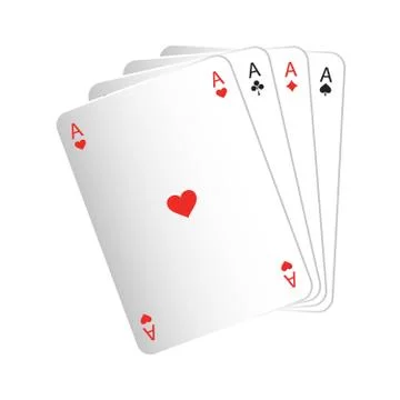 Print vector illustration Playing cards four aces isolate Stock Illustration