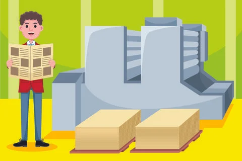 Print Worker Profession Stock Illustration