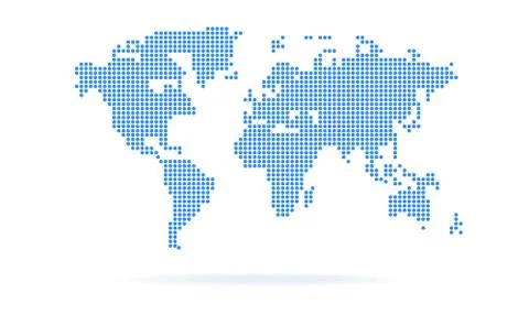 Print world map in points vector illustrations earth Stock Illustration