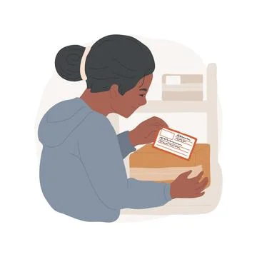 Print your return label isolated cartoon vector illustration. 스톡 일러스트