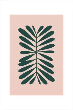 Printable abstract botanical wall decor Stock Illustration