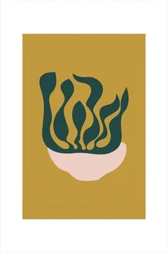 Printable abstract botanical wall decor Stock Illustration