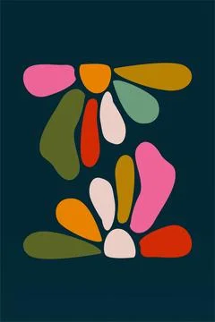 Printable abstract botanical wall decor Stock Illustration