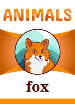 Printable animal flash card Stock Illustration