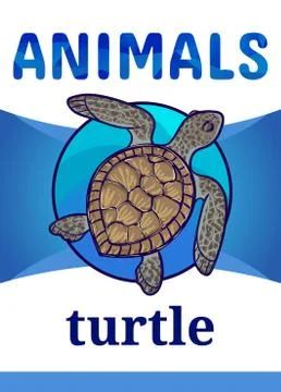 Printable animal flash card Stock Illustration
