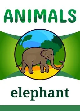 Printable animal flash card Stock Illustration