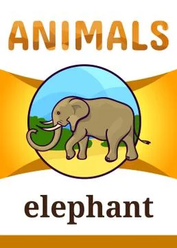 Printable animal flash card Stock Illustration