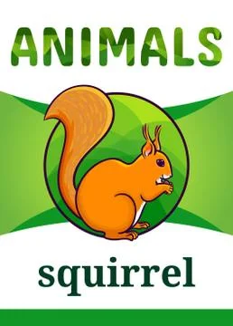 Printable animal flash card Illustrazione stock