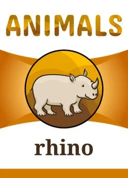 Printable animal flash card Stock Illustration