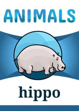 Printable animal flash card Stock Illustration