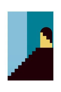 Printable Architecture Building Wall Art Poster Ilustración de archivo