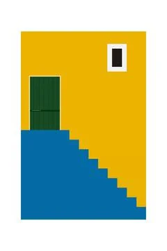 Printable Architecture Building Wall Art Poster Illustrazione stock