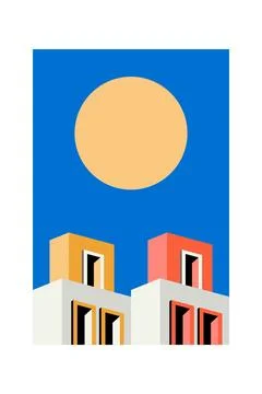 Printable Architecture Building Wall Art Poster Ilustración de archivo