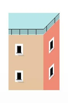 Printable Architecture Building Wall Art Poster Stock Illustration