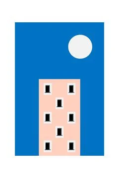 Printable Architecture Building Wall Art Poster Ilustración de archivo