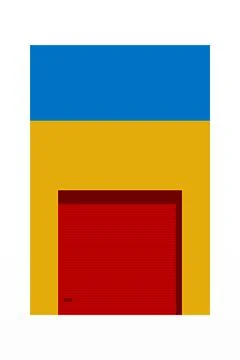 Printable Architecture Building Wall Art Poster Stock Illustration