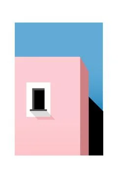 Printable Architecture Building Wall Art Poster Illustrazione stock