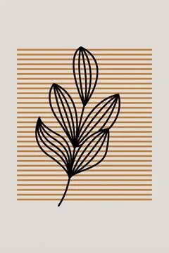 Printable Botanical Boho Shapes Wall Decor Stock Illustration