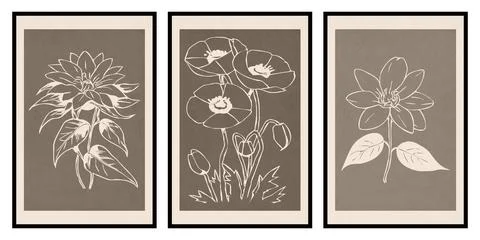 Printable botanical illustration. Rustic style home decor, wall decoration,.. Illustrazione stock