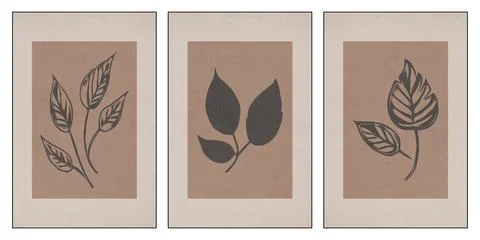 Printable botanical illustration. Rustic style home decor, wall decoration,.. Illustrazione stock