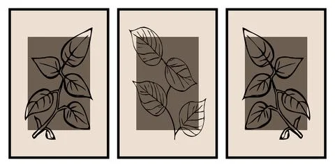 Printable botanical illustration. Rustic style home decor, wall decoration,.. Illustrazione stock