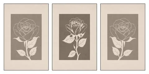 Printable botanical illustration. Rustic style home decor, wall decoration,.. Illustrazione stock