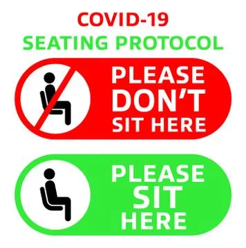 Printable : COVID-19 Seating protocol for restaurants, shopping centers, and  스톡 일러스트