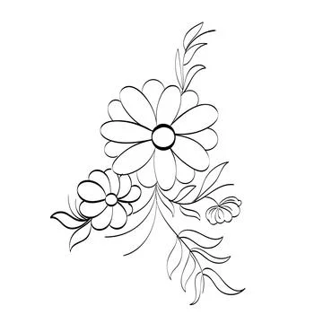 Printable flower Embroidery pattern design Stock Illustration