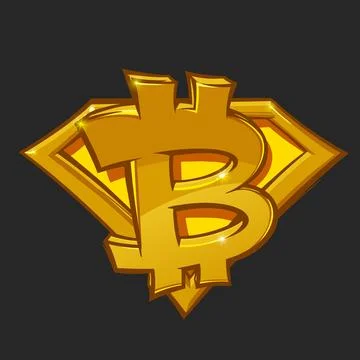 Printable gold bitcoin badge. Vector Stock-Illustration