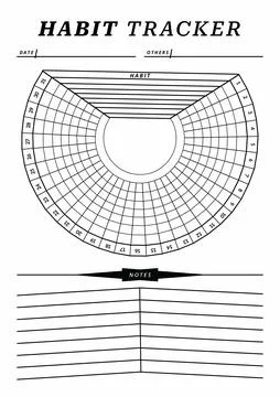 Printable Habit Tracker Planner Template for Daily and Weekly Use Illustrazione stock