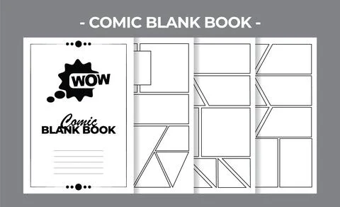 Printable KDP Comic Blank Book Vector Design Template Stock Illustration
