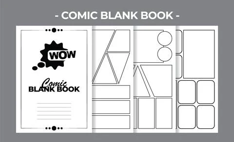 Printable KDP Comic Blank Book Vector Design Template Stock Illustration