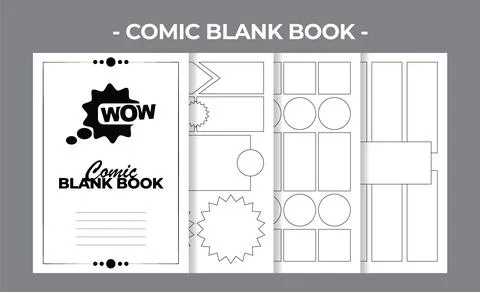 Printable KDP Comic Blank Book Vector Design Template Stock Illustration