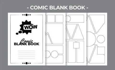 Printable KDP Comic Blank Book Vector Design Template Stock Illustration