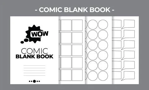 Printable KDP Comic Blank Book Vector Design Template Stock Illustration